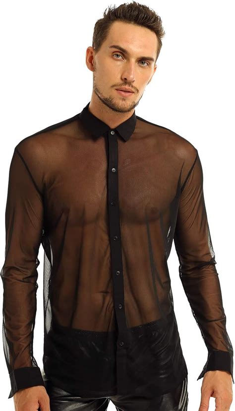 men's see through mesh shirt|men's transparent shirts.